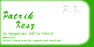 patrik kesz business card